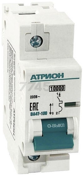 Автоматический выключатель АТРИОН ВА47-100 1Р 80А С (VA47100-1-80C)